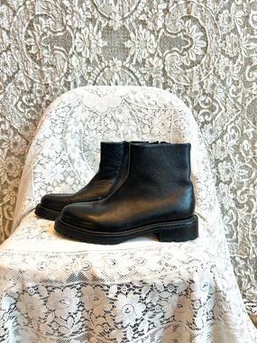 Rachel Comey Black Leather Combat Moto Boots